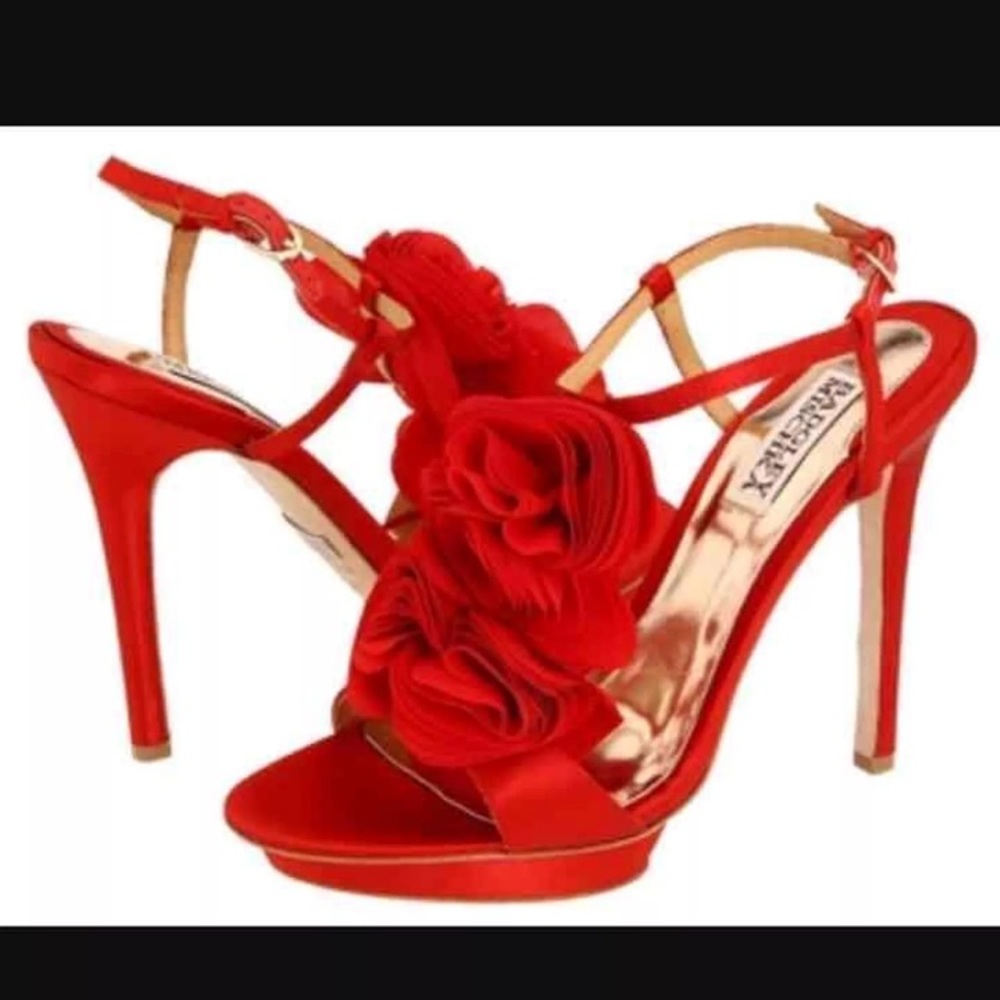 NWT bakers red satin heels